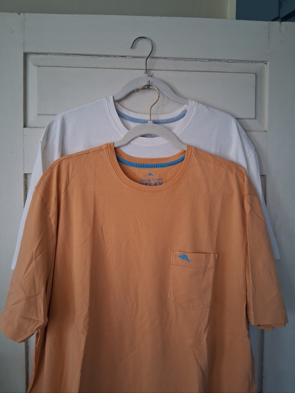 Pair of Two Tommy Bahama Relax Crewneck Pocket Logo T-Shirts Pima Cotton Sz XL